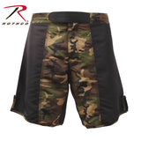 WOODLAND CAMO/BLACK MMA FIGHT SHORTS