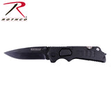 BLACK FOLDING RESCUE KNIFE