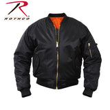 BLACK CONCEALED CARRY MA-1 FLIGHT JACKET