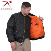 BLACK CONCEALED CARRY MA-1 FLIGHT JACKET