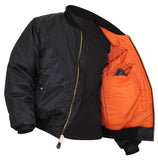 BLACK CONCEALED CARRY MA-1 FLIGHT JACKET