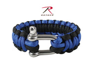 THIN BLUE LINE PARACORD BRACELET WITH S.S. D-SHACKLE CLOSURE