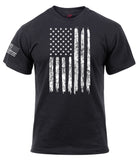 NEW: Black Distressed American Flag Athletic Fit Tee